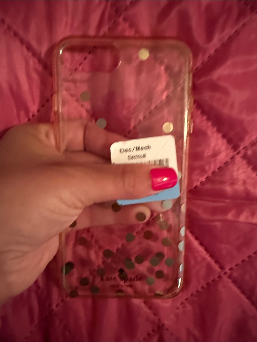 kate spade Clear Polka Dot Phone Case with Gold Dots